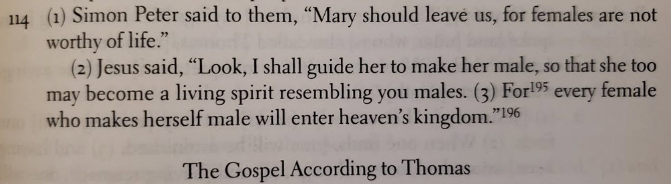 Jesus on Gender- Gospel of Thomas Saying 114